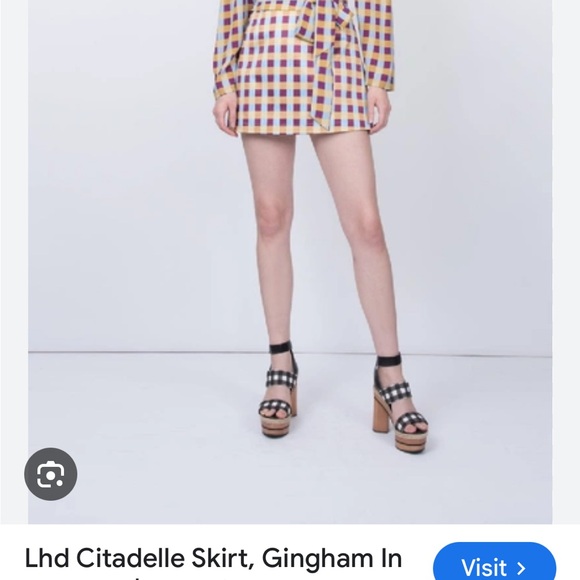 LHD French Citadelle Skirt, Gingham In Neutrals, size 6 gorgeous! - Picture 1 of 4